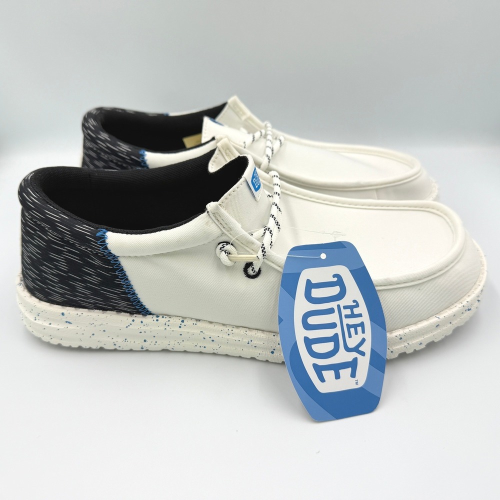 Hey Dude Wally Funk Jersey Jacquard Mens 10 White Multi 44316-94S Loafers *NEW* - Picture 8 of 12